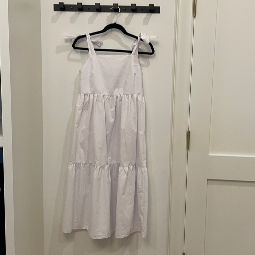 Stradivarius white tie shoulder dress. M